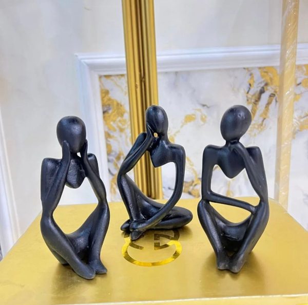 Black Thinking Statues Decor