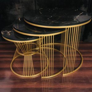 Cylindrical Gold Frame Side Table