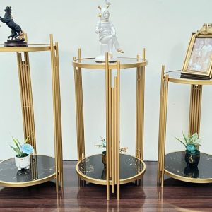 Vertical Slat Double-Tier Pedestal Set
